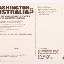 Anti-Howard postcard issued by the Australian Greens