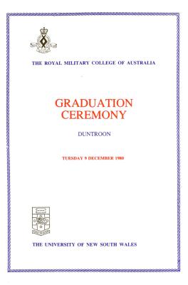 UNSW Canberra Degree Conferral Booklets (Graduation Ceremony) 1980