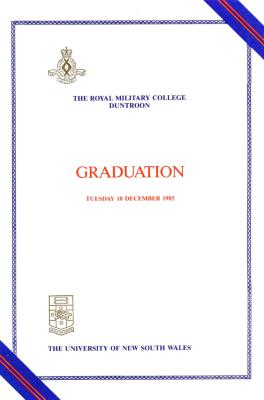 UNSW Canberra Degree Conferral Booklets (Graduation Ceremony) 1985