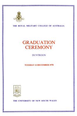 UNSW Canberra Degree Conferral Booklets (Graduation Ceremony) 1978