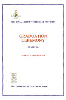 UNSW Canberra Degree Conferral Booklets (Graduation Ceremony) 1979