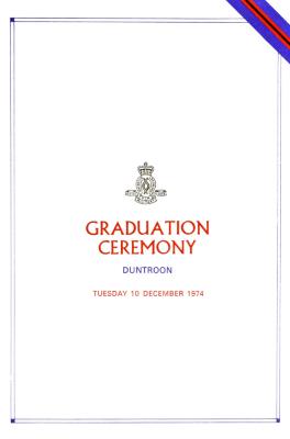 UNSW Canberra Degree Conferral Booklets (Graduation Ceremony) 1974