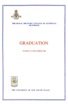 UNSW Canberra Degree Conferral Booklets (Graduation Ceremony) 1983