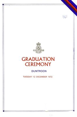 UNSW Canberra Degree Conferral Booklets (Graduation Ceremony) 1972