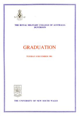 UNSW Canberra Degree Conferral Booklets (Graduation Ceremony) 1981