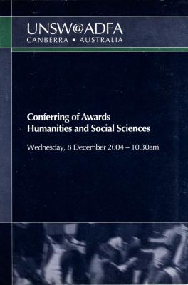 UNSW Canberra Degree Conferral Booklets (Graduation Ceremony) 2004